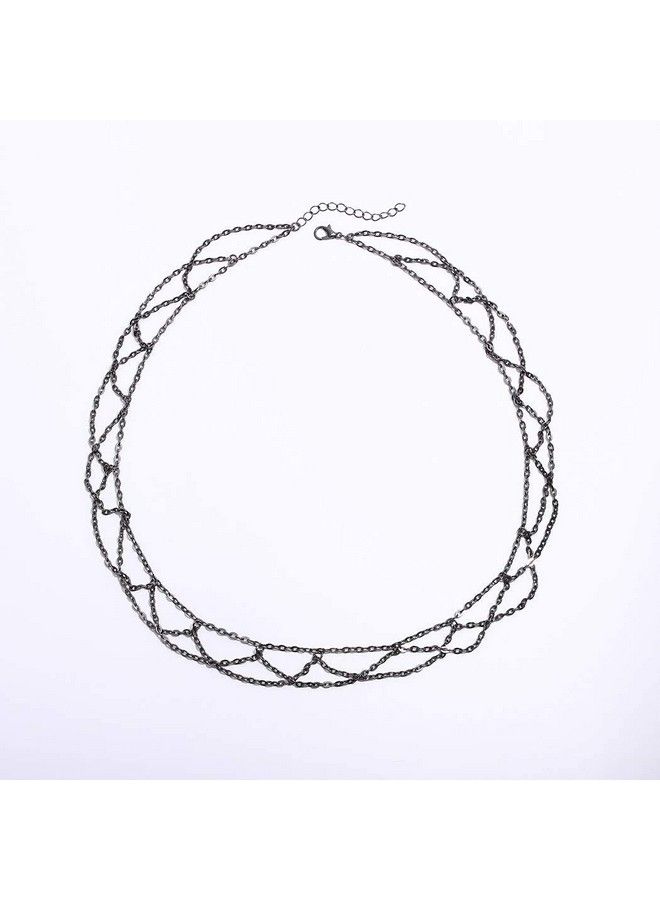 Aularso Punk Head Chain Black Layered Headpieces Vintage Halloween Hair Accessories Fashion Headbands Headpiece For Women And Girls - Image 3