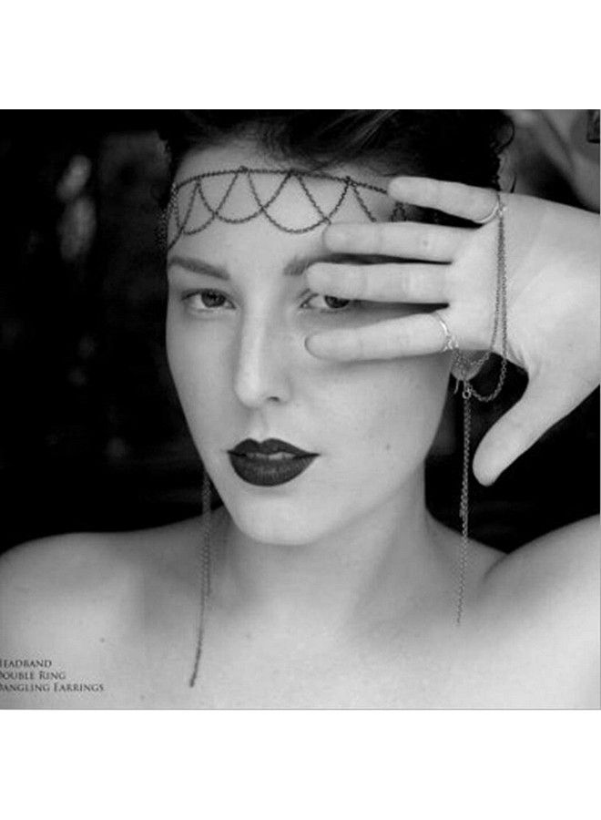 Aularso Punk Head Chain Black Layered Headpieces Vintage Halloween Hair Accessories Fashion Headbands Headpiece For Women And Girls - Image 4