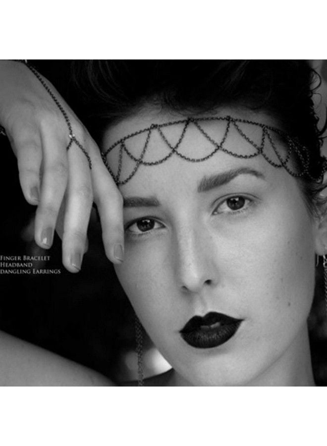 Aularso Punk Head Chain Black Layered Headpieces Vintage Halloween Hair Accessories Fashion Headbands Headpiece For Women And Girls - Image 2