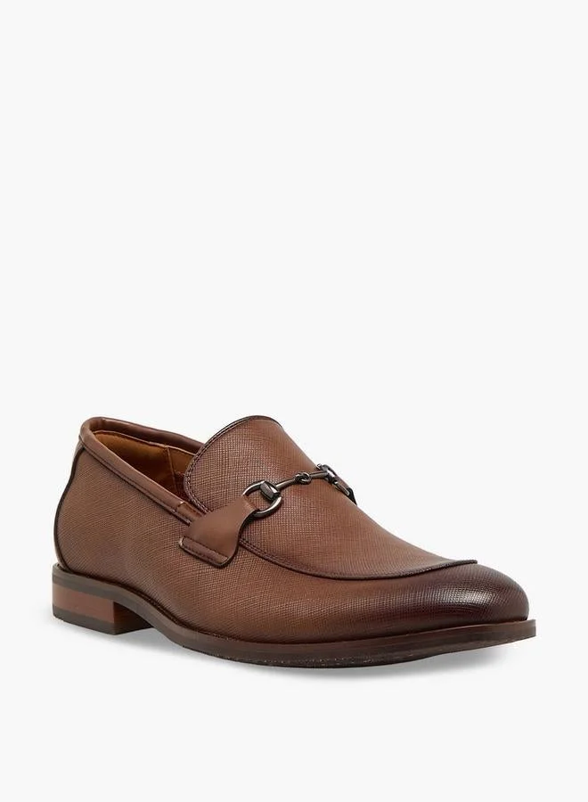 Duchini Men Metal Accent Leather Loafers