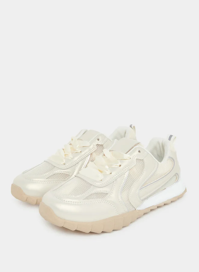 Styli Styli Panelled Lace Up Sneakers