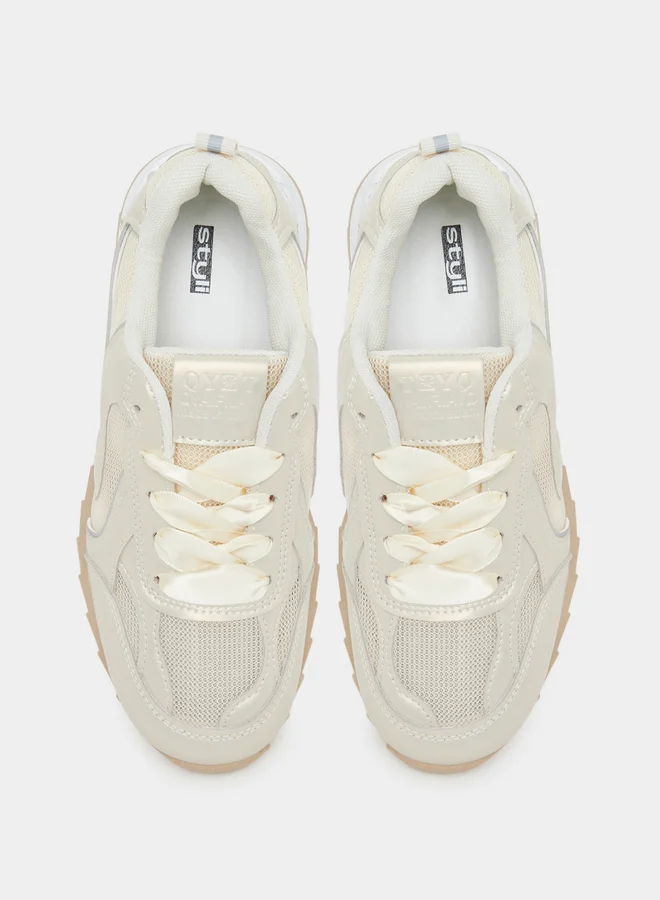 Styli Styli Panelled Lace Up Sneakers