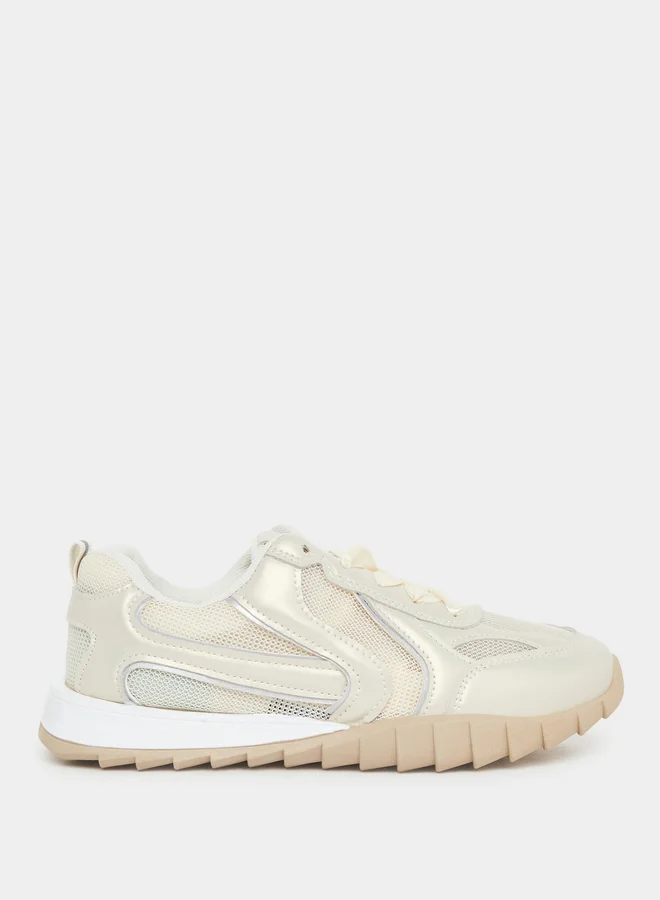 Styli Styli Panelled Lace Up Sneakers
