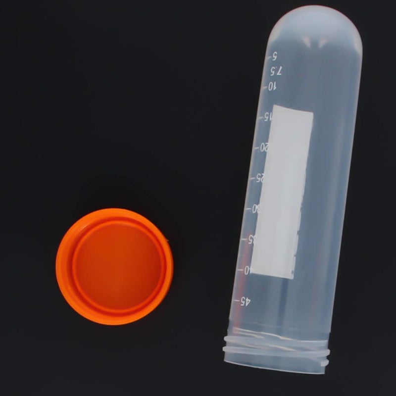 Othmro 50 Pcs 50ml Plastic Centrifuge Tubes with Snap Cap, Polypropylene Graduated Microcentrifuge Tube, Round Bottom, Clear, Storage Container for Beeds Yeast Specimen Sample Laboratory - Image 5