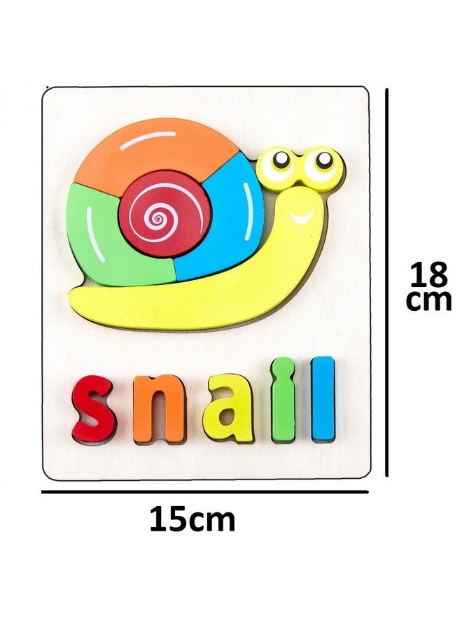 سمونيو لعبة أحجية الصور المقطوعة الخشبية ثلاثية الأبعاد المصنوعة يدويًا من سمونيو، مناسبة للأطفال من سن ٣ سنوات فما فوق؛ مكعبات لعب متعددة الألوان لتعليم الحروف والأرقام للأطفال من سن ما قبل المدرسة، للأولاد والبنات (١٥ سم × ١٨ سم، ٣ حشرات) - Image 2