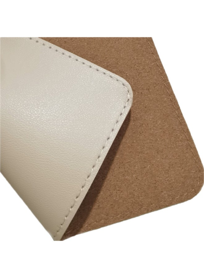 Cork Mouse Pad Large Wood Grain Table Mat Leather Office Table Mat Children's Learning Writing Mat Waterproof And Tasteless-Color:Lock-60 * 30CM-Pattern:Cork + Creamy-white  - Image 1