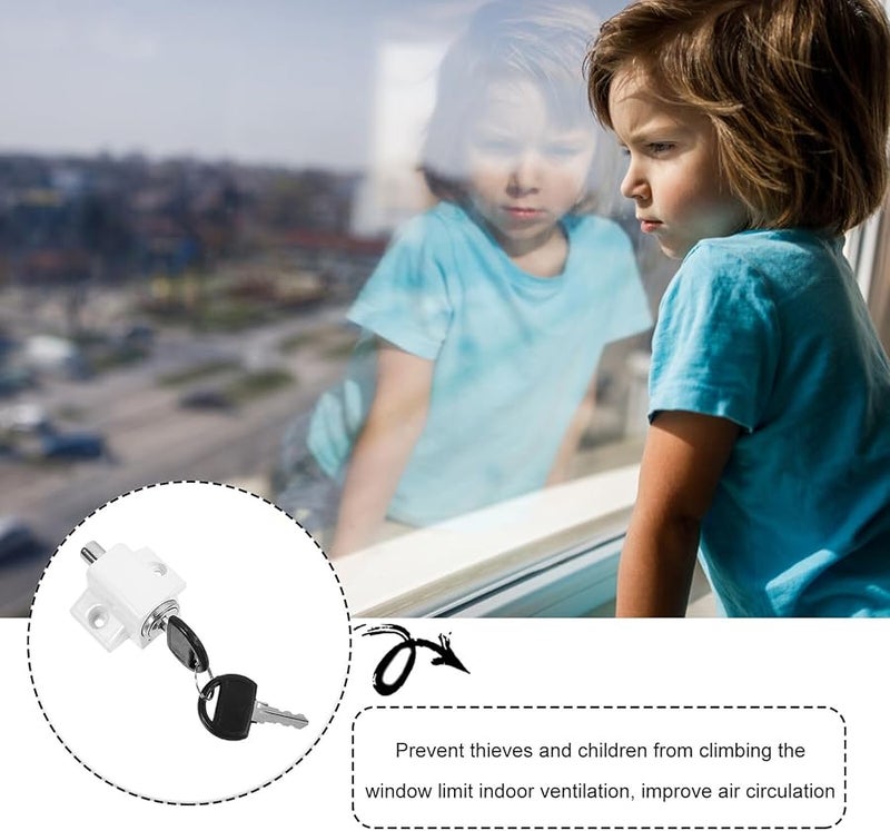 Heavy Duty Zinc Alloy Anti Theft Sliding Window Lock With Key No Drill Installation Rustproof - Image 5