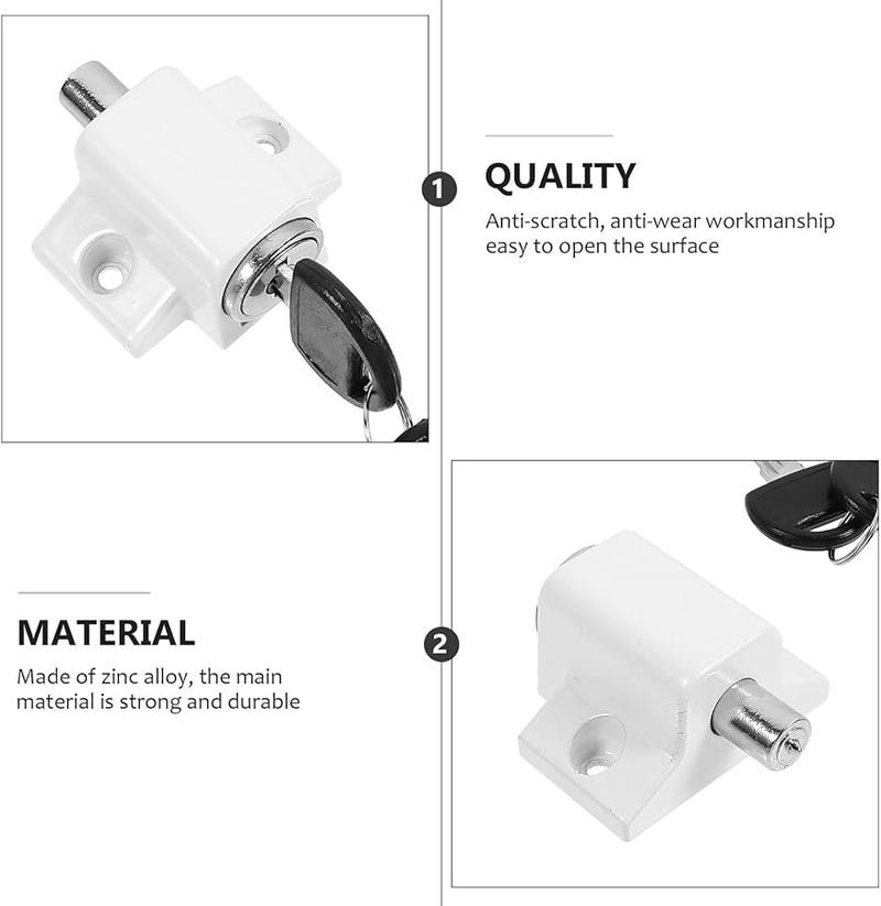 Heavy Duty Zinc Alloy Anti Theft Sliding Window Lock With Key No Drill Installation Rustproof - Image 4