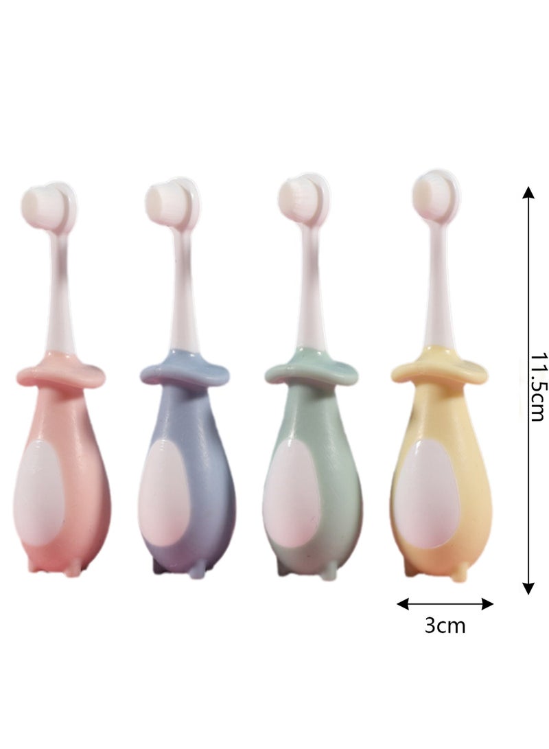 Children's Toothbrush Cartoon Penguin Shape Baby Hair Toothbrush Teeth Protection Children's Toothbrush.(4 Pieces) - Image 2