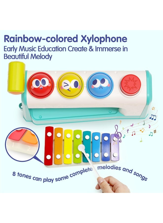 HOLA Multifunctional Music Center 4In1 Montessori Toy With Pounding Game, Color Matching, Xylophone, Rolling Ball Game, Sensory Exploration, Educational Toys, Hand-Eye Coordination & Motor Skills 12M+  - Image 3