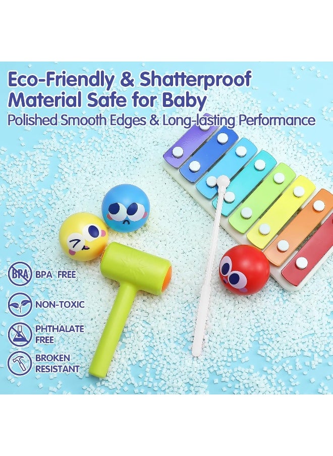 HOLA Multifunctional Music Center 4In1 Montessori Toy With Pounding Game, Color Matching, Xylophone, Rolling Ball Game, Sensory Exploration, Educational Toys, Hand-Eye Coordination & Motor Skills 12M+  - Image 5