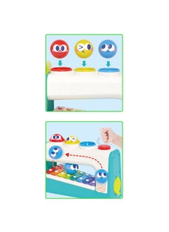 HOLA Hola Multifunctional Music Center 4in1 Montessori Toy with Pounding Game, Color Matching, Xylophone, Rolling Ball Game, Sensory Exploration, Educational Toys, Hand-Eye Coordination & Motor Skills 12M+  - Image 4