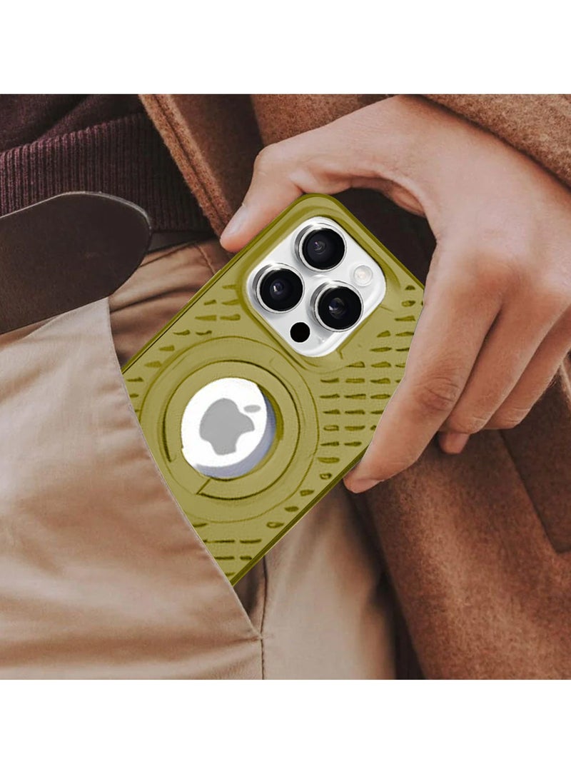 Wtech Apple iPhone 16 Pro 2024 Premium Silicone Magsafe with Ring Finger Grip Case Cover - Gold - Image 3