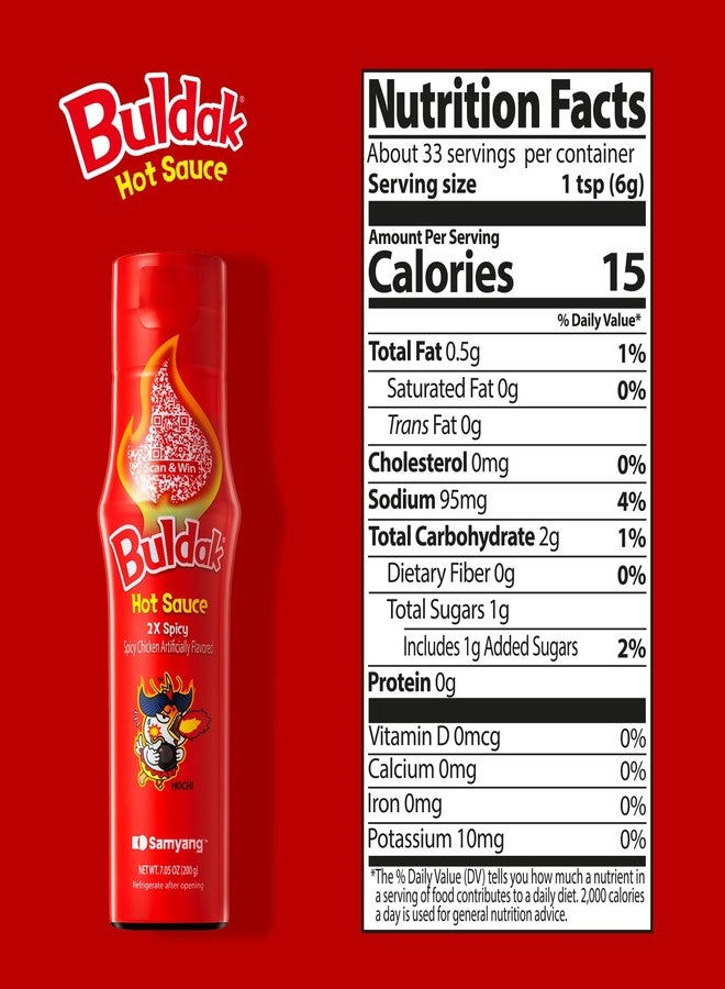 Samyang Buldak Hot Sauce - 2X Spicy, Korean Spicy Hot Chicken 2X Flavor Sauce [5.57 fl oz (200g) x 2 pack] - Image 2