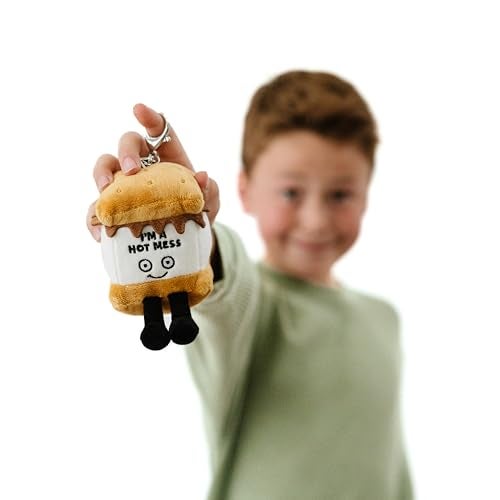 Punchkins S’More Bag Charm Funny Plush Keychain for Purse, Handbag, Backpack, Meme Gift - Image 2