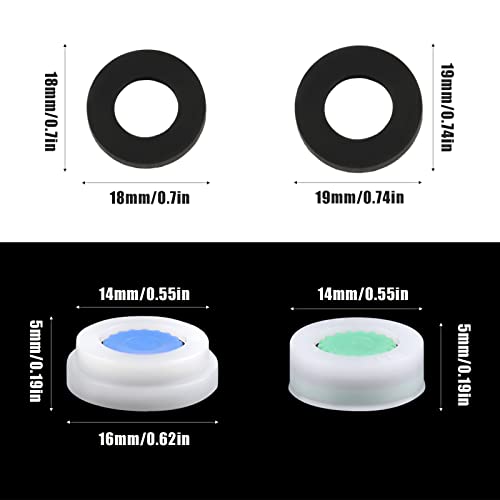 AIEX 12 Pcs Water Flow Restrictor, Multiple Specification Shower Flow Reducer Limiter Regulator, 1.2/1.5/1.8/2.0/2.2/2.5 GPM Flow Restrictor for Shower Head Fixed Water Saving (15mm/16mm in Diameter) - Image 3