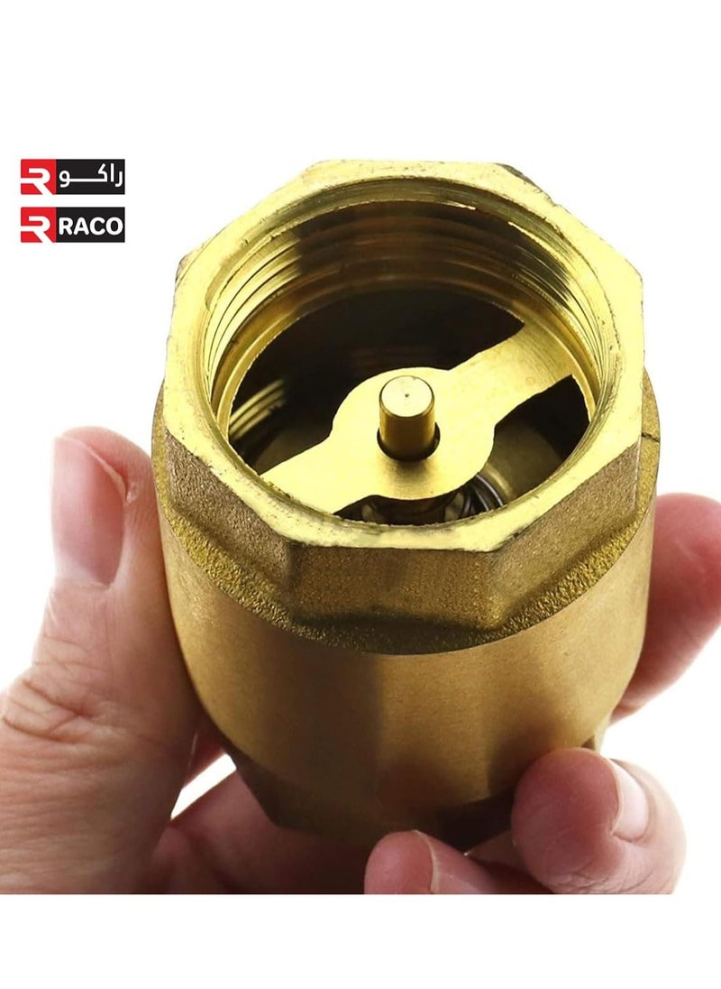 RACO - Spring Type Pegler Brass Check Valve, Prevent One Way Backflow, Fit for Garden Repair, Pump, Water Heater, Fountain etc - Image 1
