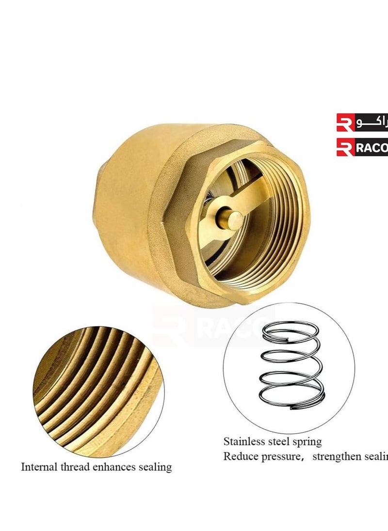 RACO - Spring Type Pegler Brass Check Valve, Prevent One Way Backflow, Fit for Garden Repair, Pump, Water Heater, Fountain etc - Image 1