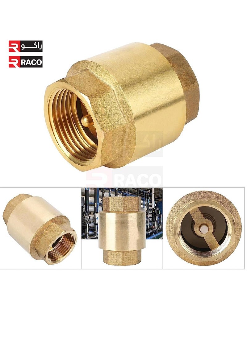 RACO - Spring Type Pegler Brass Check Valve, Prevent One Way Backflow, Fit for Garden Repair, Pump, Water Heater, Fountain etc - Image 1