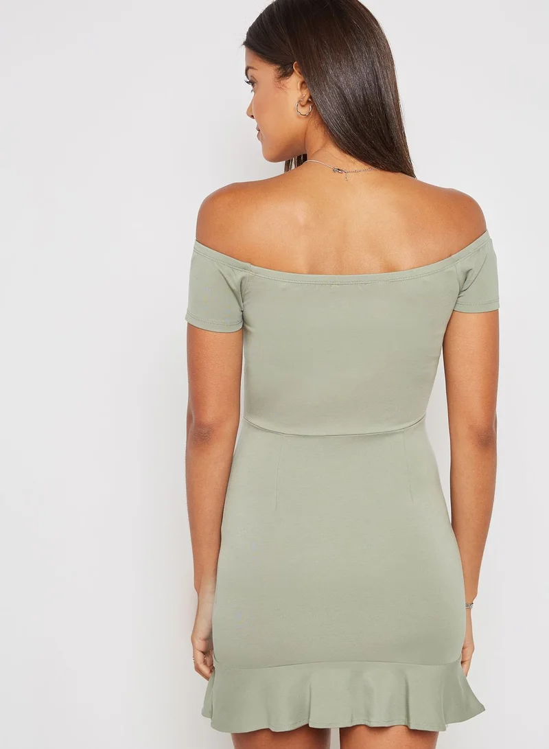 FOREVER 21 Peplum Bardot Dress