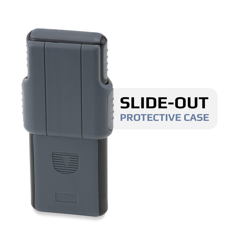 Carson MiniBrite LED Lighted Slide-Out Aspheric Magnifier with Protective Sleeve (PO-55), 5X, Gray - Image 5