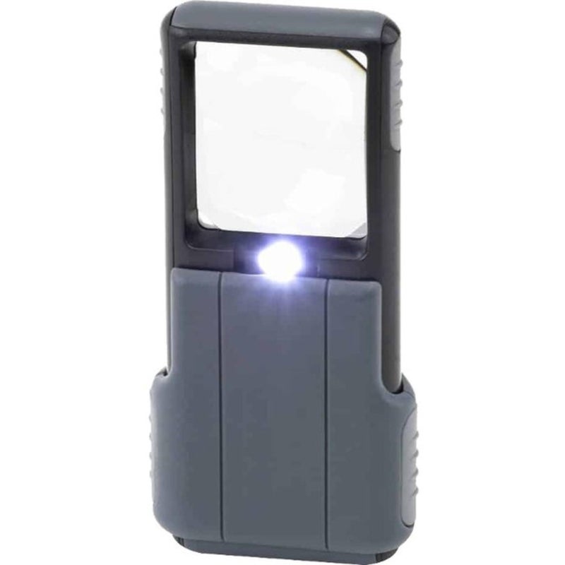 Carson MiniBrite LED Lighted Slide-Out Aspheric Magnifier with Protective Sleeve (PO-55), 5X, Gray - Image 4