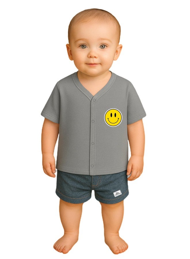 Kidbee Baby Jabla Front Open Half Sleeves Soft Cotton T-Shirt Top with Cute Chest Print - Pack of 3 (in, Age, 6 Months, 9 Months, Regular, PL-JHS-Multi-3pc-A) - Image 5
