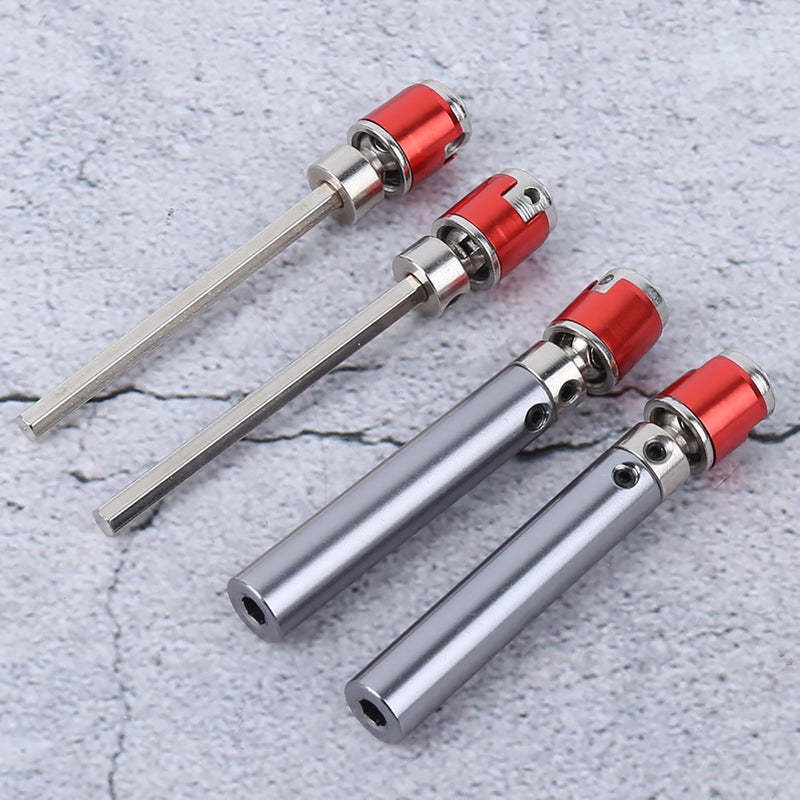 2 Set Metal Transmission Drive Shaft Upgrade Parts Fit for Axial SCX10 D90 1/10 RC CarSilver Red - Image 5