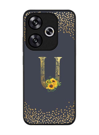 Rugged Black edge case for Xiaomi Poco F6 / Xiaomi Redmi Turbo 3 Case Cover- Custom Monogram Initial Letter Floral Pattern Alphabet - U (Grey) - pzsku/ZA67F10EF9D23D97FD8B5Z/45/_/1725356482/e26216ad-82ed-4229-b800-161ce2abb10e