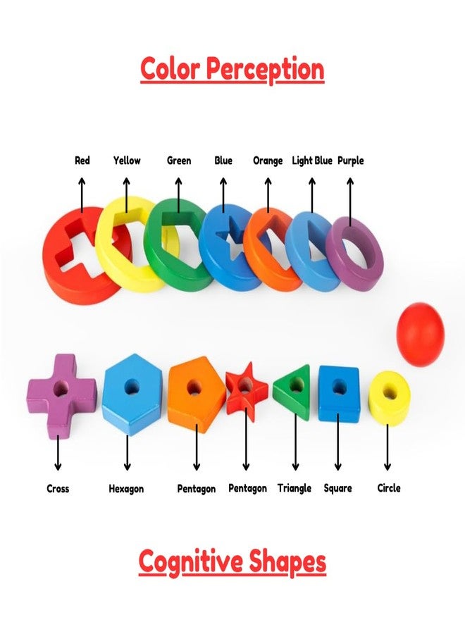 Jim N Jam Advanced Multi-Shape Stacker | 15 Multicolor Shapes Pieces | Enhances Creativity, Curiosity and Sense of Balancing | Age: 2+ Years | Best Gift for Toddler, Boys and Girls - Image 3