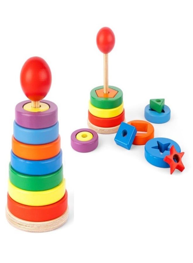 Jim N Jam Advanced Multi-Shape Stacker | 15 Multicolor Shapes Pieces | Enhances Creativity, Curiosity and Sense of Balancing | Age: 2+ Years | Best Gift for Toddler, Boys and Girls - Image 1