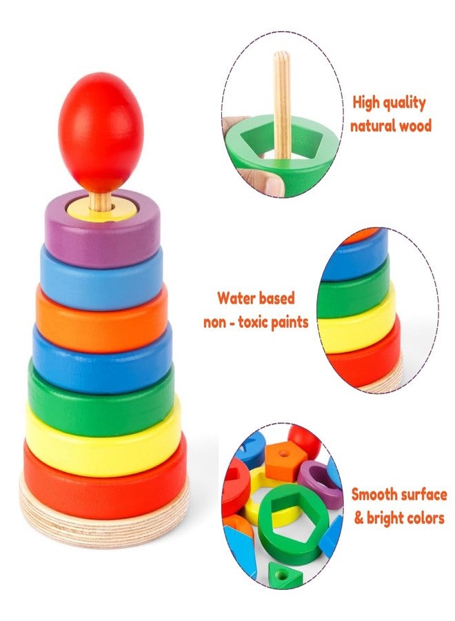 Jim N Jam Advanced Multi-Shape Stacker | 15 Multicolor Shapes Pieces | Enhances Creativity, Curiosity and Sense of Balancing | Age: 2+ Years | Best Gift for Toddler, Boys and Girls - Image 2