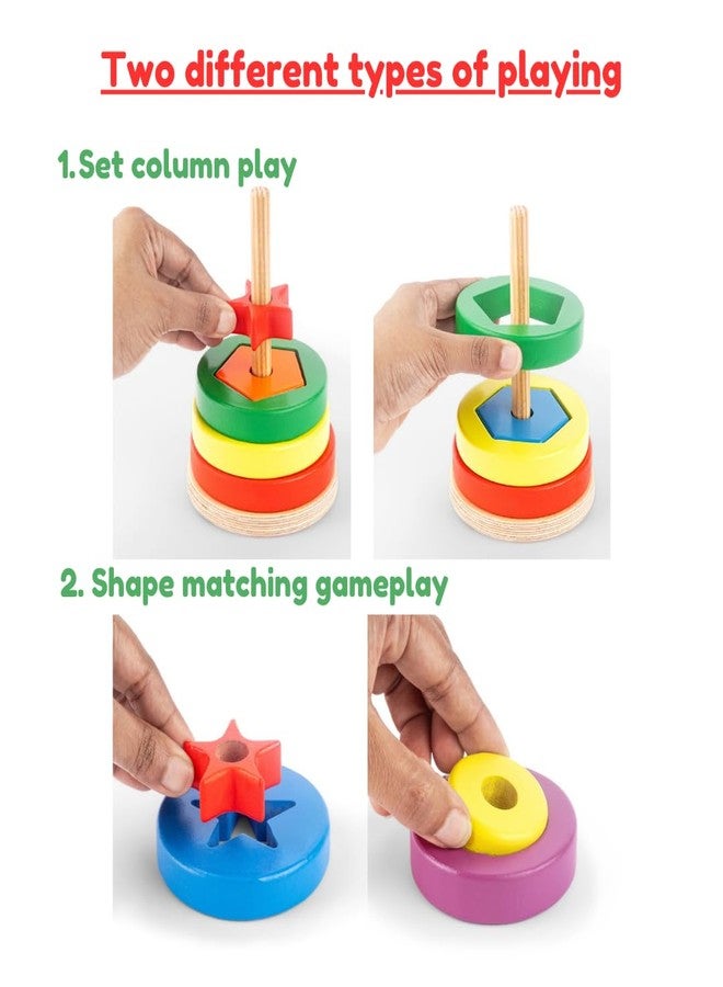 Jim N Jam Advanced Multi-Shape Stacker | 15 Multicolor Shapes Pieces | Enhances Creativity, Curiosity and Sense of Balancing | Age: 2+ Years | Best Gift for Toddler, Boys and Girls - Image 4