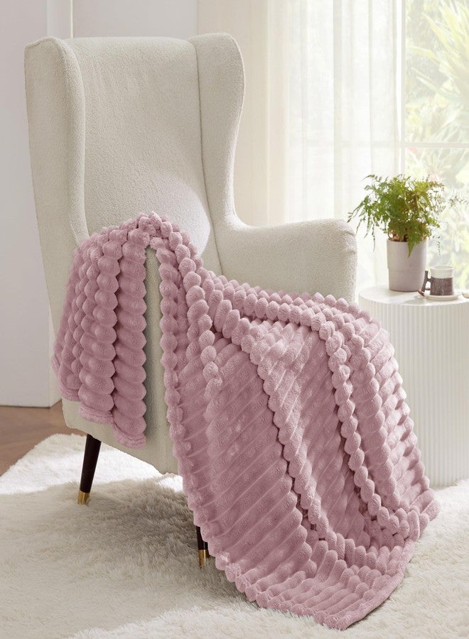 Bedsure GentleSoft Pink Fleece Blanket for Couch - Cozy Soft Blankets for Women, Cute Small Throws for Girls, Pink Decor Gifts for Home Room Office, 50x60 Inches - Image 2