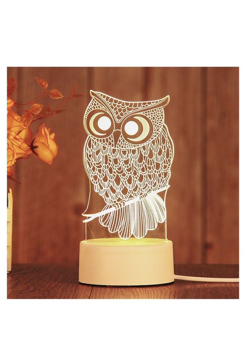 Y&D 3D Usb Table Night Lamp White 10x20centimeter - Image 1