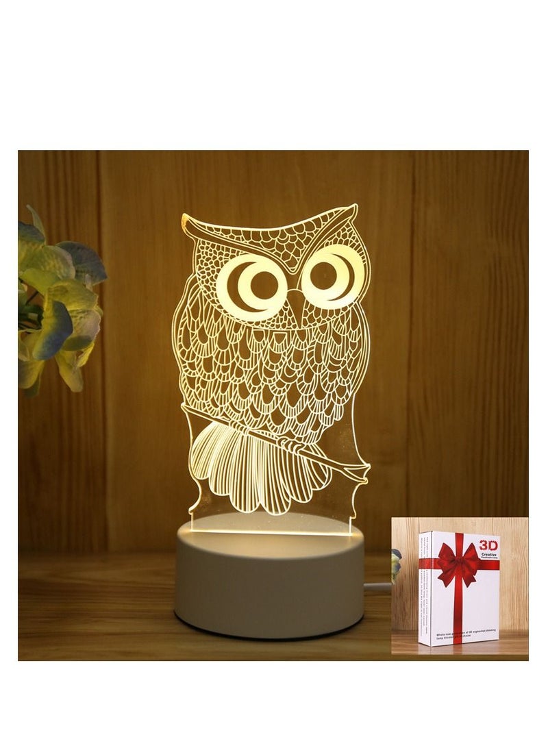 Y&D 3D Usb Table Night Lamp White 10x20centimeter - Image 2