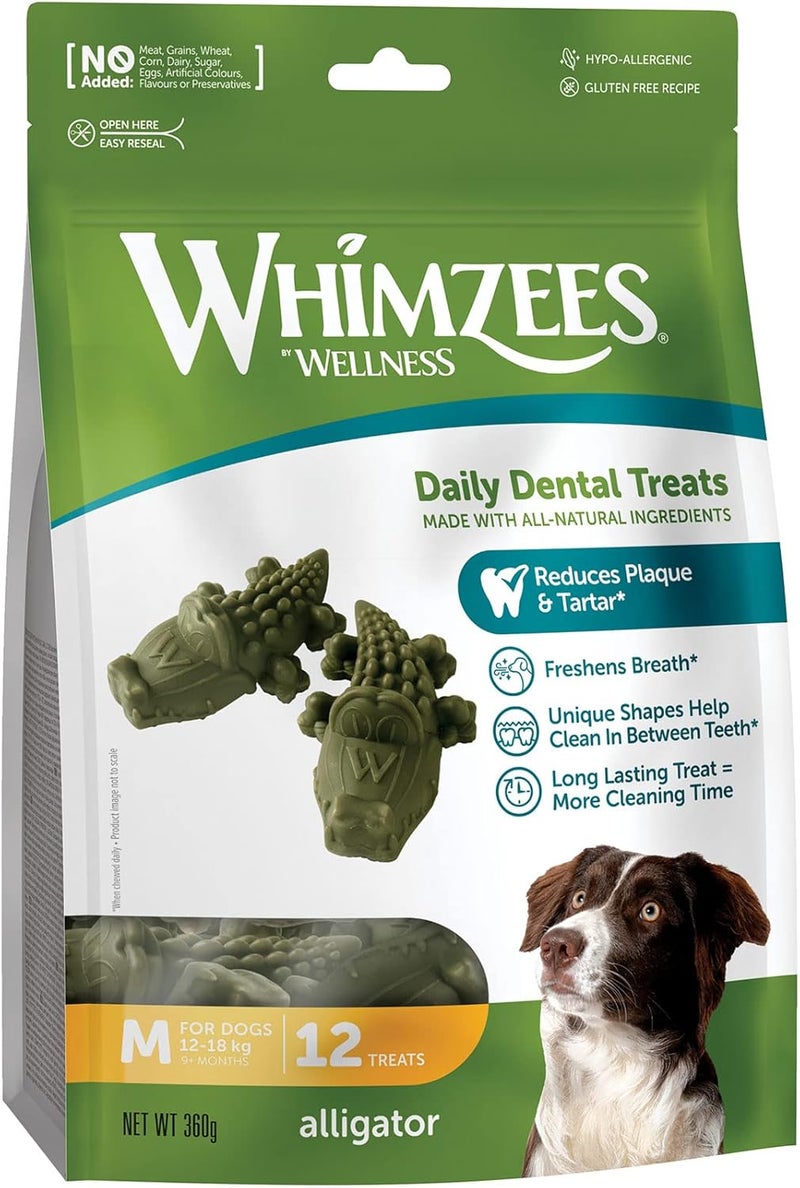 WHIMZEES Dog Dental Treats Alligator 12pc 390g - Image 1