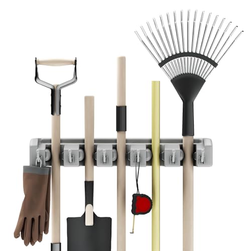 Stalwart Wall Organizer with Adjustable Slots and Hooks - Wall-Mounted Tool and Broom Holder - Organization and Storage for the Kitchen and Garage by Stalwart - Image 1