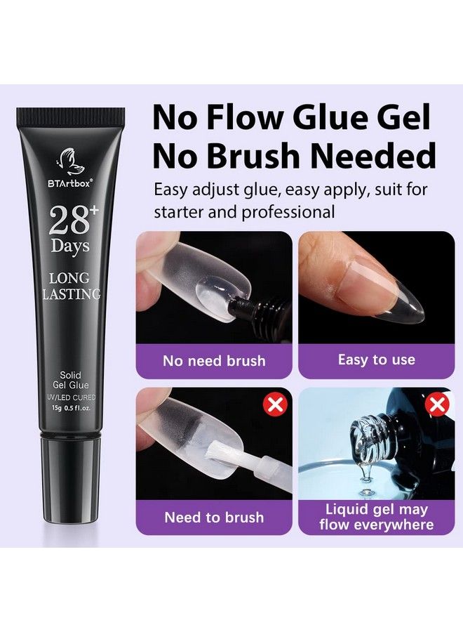 BTArtbox Solid Nail Gel 15G Gel Nail For Acrylic Nails Upgrade 3 In 1 Nail Gel For Fake Nails Super Strong Gel Cured Needed Easy To Use And 28 Days+ Long Last - Image 3