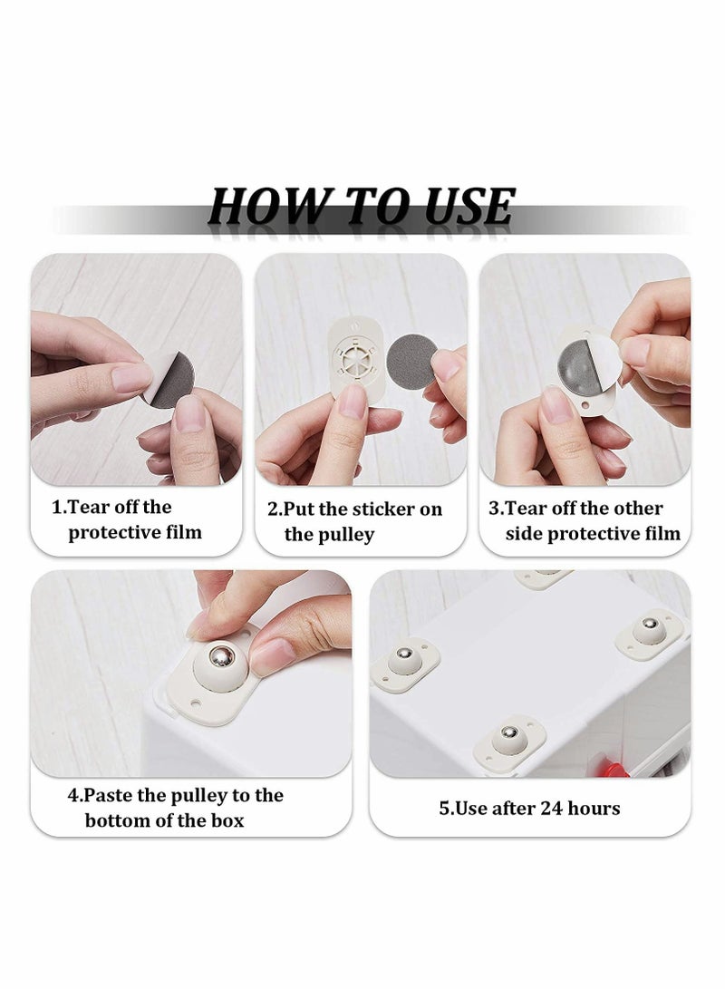 Universal Self Adhesive Stainless Steel Wheels Set of 8 for Easy Mobility - Image 4