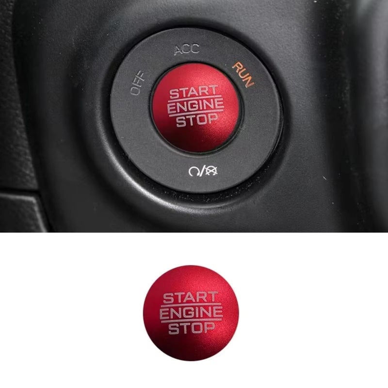 Replacement for Chrysler 200 300C 1pcs Auto Parts Stop Push Button Engine Ignition Switch Protective Sticker Internal Button Stickers(Red) - Image 3