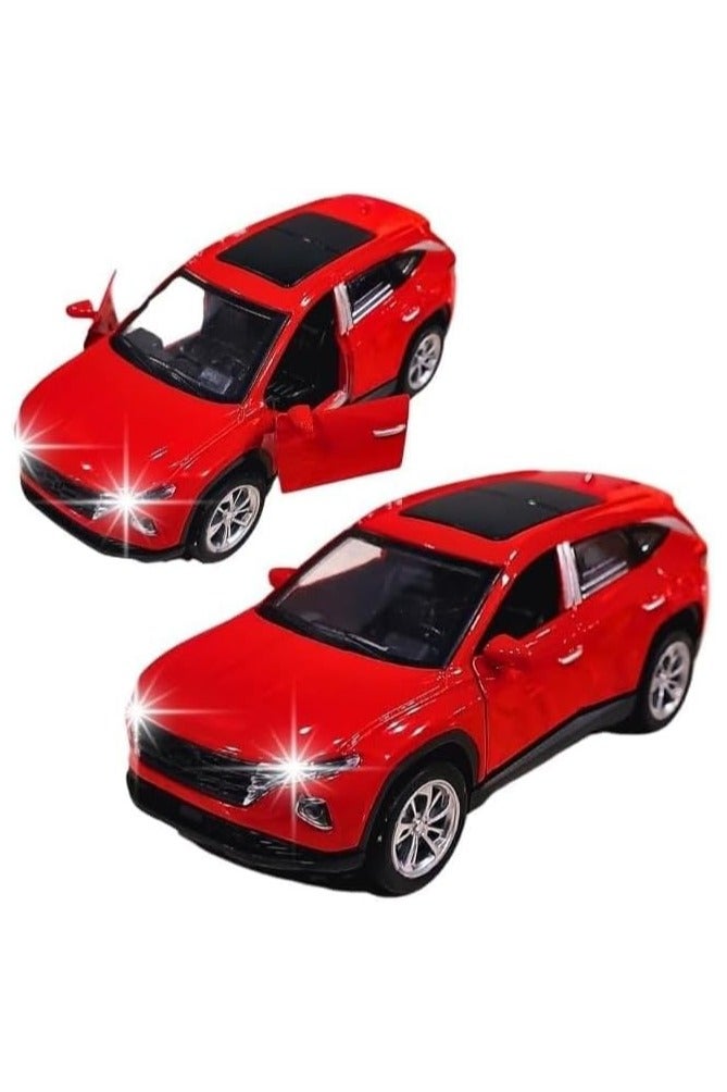 Tucson SUV Die cast 1:36 Scale Model With Lights and Sound – Alloy Children’s Sports Model Car Die-Cast Metal Toy Hyundaaii Car – Front Doors Open red - Image 3