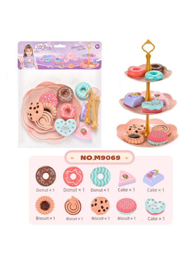 Afternoon Tea Time Dollhouse Pretend Play Toy Set For Girls Dessert Plate Toy Sweet Treats Kitchen Simulation Plastic Toys-Color:25-piece Set (window Color Box) 690g - Image 5