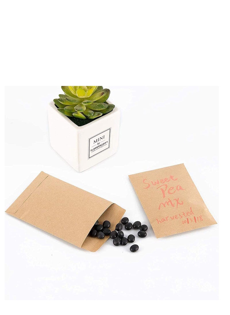 SYOSI 100 Pack Kraft Coin Envelopes, Small Parts Envelopes Kraft Seed Envelopes Stamps Storage Packets Envelopes for Home Garden, Office or Wedding Gift(3.23"×4.53") Small  - Image 5