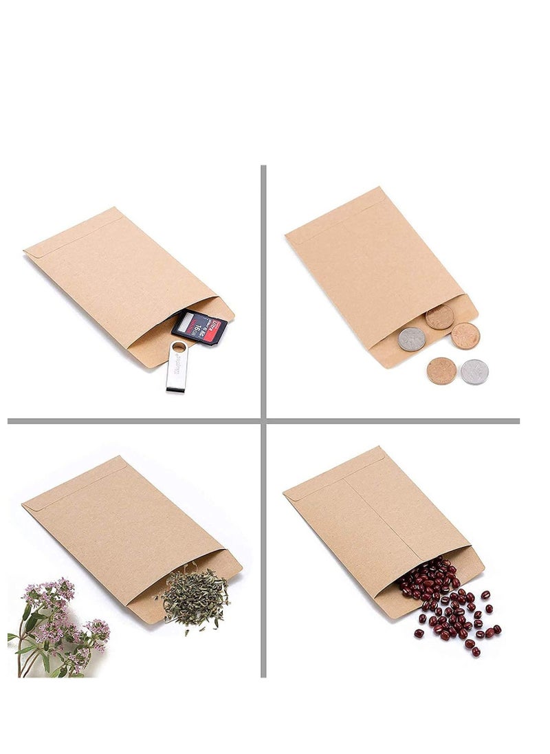 SYOSI 100 Pack Kraft Coin Envelopes, Small Parts Envelopes Kraft Seed Envelopes Stamps Storage Packets Envelopes for Home Garden, Office or Wedding Gift(3.23"×4.53") Small  - Image 4