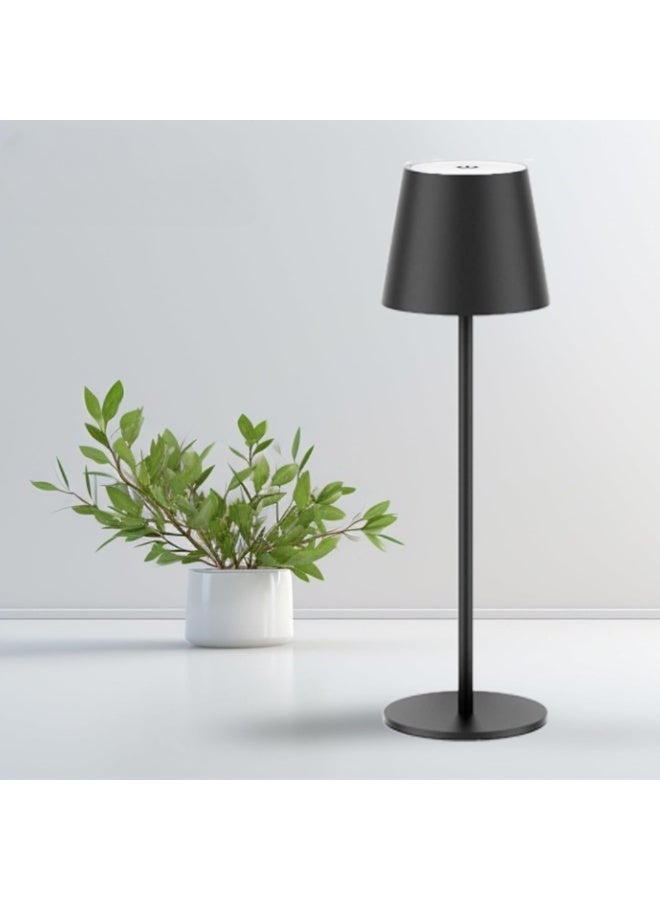 zentora LED Cordless Table Lamp, Rechargeable 5000mAh Touch Control Desk Lamp with 3-Color Dimming, Metal Body, Portable Table Light for Bedroom, Restaurants, Bars, Parties & Camping – Black - Image 1