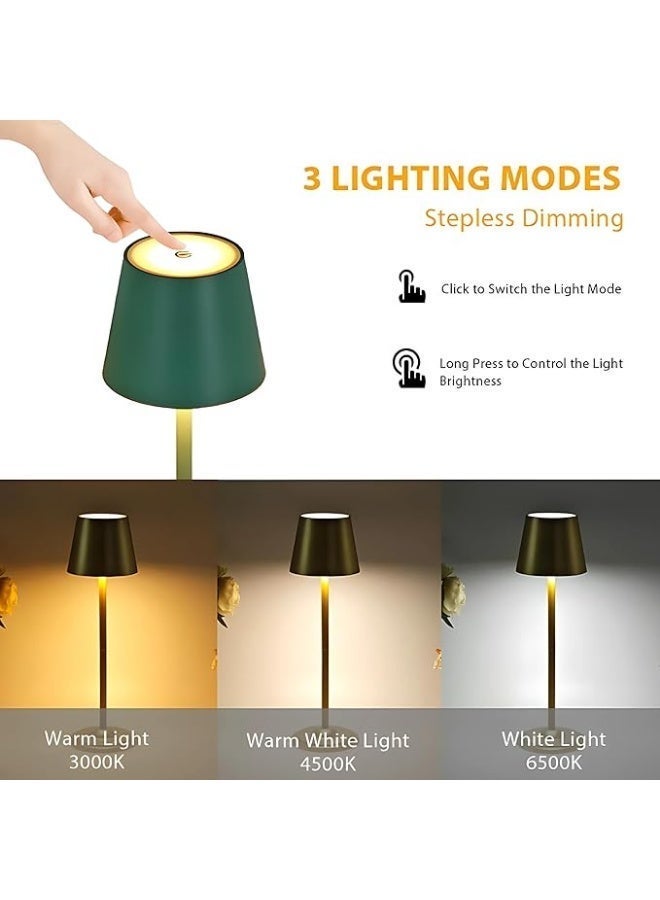 zentora LED Cordless Table Lamp, Rechargeable 5000mAh Touch Control Desk Lamp with 3-Color Dimming, Metal Body, Portable Table Light for Bedroom, Restaurants, Bars, Parties & Camping – Black - Image 3