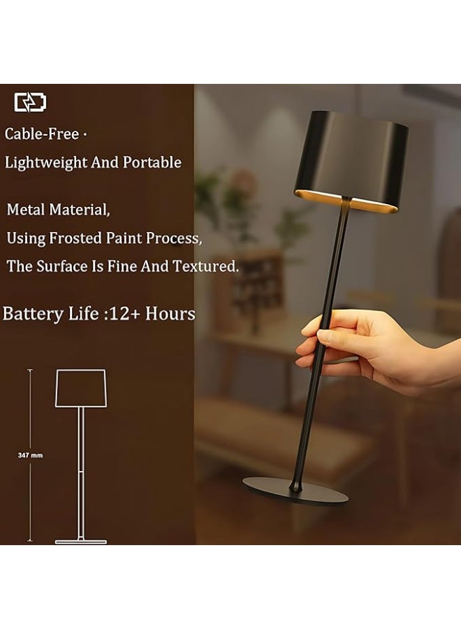 zentora LED Cordless Table Lamp, Rechargeable 5000mAh Touch Control Desk Lamp with 3-Color Dimming, Metal Body, Portable Table Light for Bedroom, Restaurants, Bars, Parties & Camping – Black - Image 5