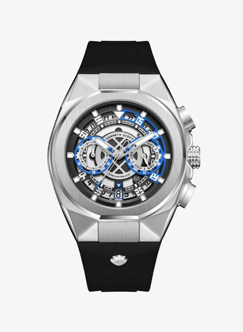 KENNETH SCOTT Kenneth Scott Men's Chronograph  Black  Dial Watch - K26103-SSBB