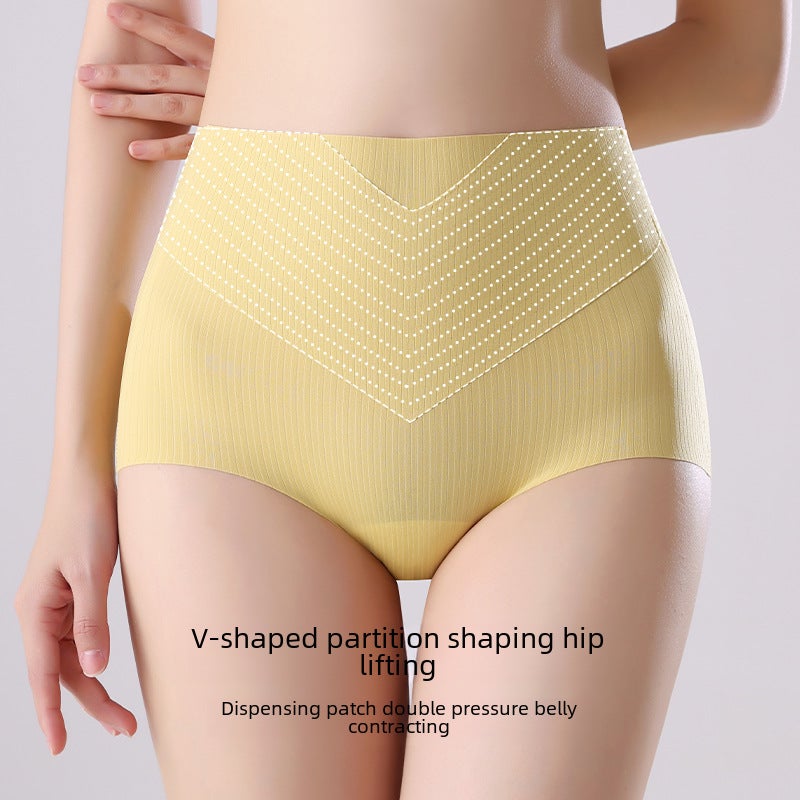Seamless High-Waist Silk Briefs with Antibacterial Crotch Black  - Image 5